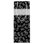 Gelukkige 80ste Verjaardag Zwart/Wit Nummerpatroon Wijn Cadeautas (Achterkant)