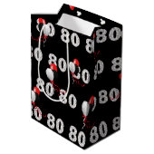 Gelukkige 80ste Verjaardagsballonnen Medium Gift B Medium Cadeauzakje (Achterkant Gekanteld)