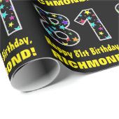 Gelukkige 81ste verjaardag, Leuk Kleurrijk Sterren Cadeaupapier (Rol Hoek)