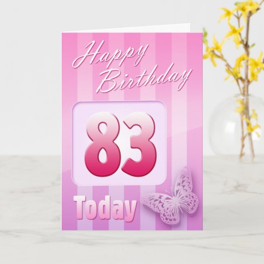 Gelukkige 83e verjaardag Grootmoeder Oma Kaart (Gele Bloem)