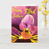 Gelukkige 83ste Verjaardag Bloem Pansy Kaart (Gele Bloem)