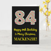 Gelukkige 84ste Verjaardag & Vrolijk Kerstmis, Dou Kaart (Gele Bloem)