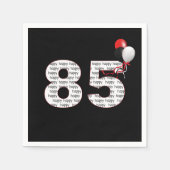 Gelukkige 85e verjaardag op zwarte servetten (Voorkant)