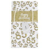 Gelukkige 85e verjaardag thema Goud en Wit Klein Cadeauzakje (Voorkant)