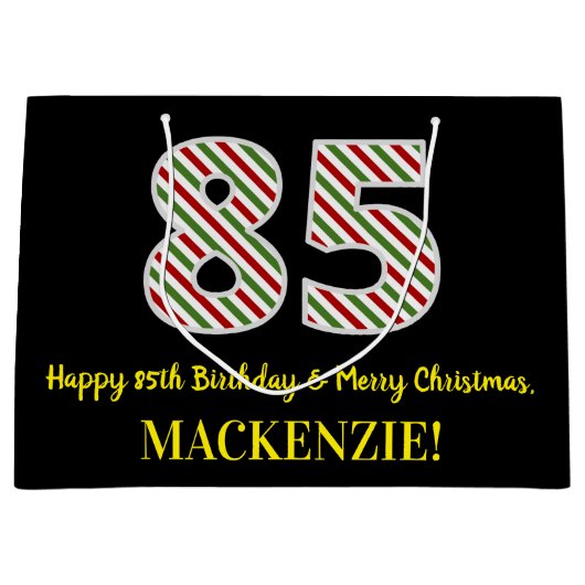 Gelukkige 85e Verjaardag & Vrolijk Kerstmis, Douan Groot Cadeauzakje (Voorkant)