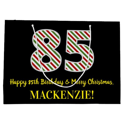 Gelukkige 85e Verjaardag & Vrolijk Kerstmis, Douan Groot Cadeauzakje (Achterkant)