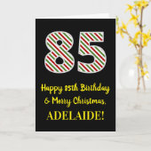 Gelukkige 85e Verjaardag & Vrolijk Kerstmis, Douan Kaart (Gele Bloem)