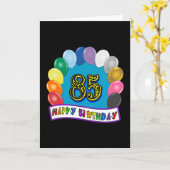Gelukkige 85ste Verjaardag met Ballons Kaart (Gele Bloem)