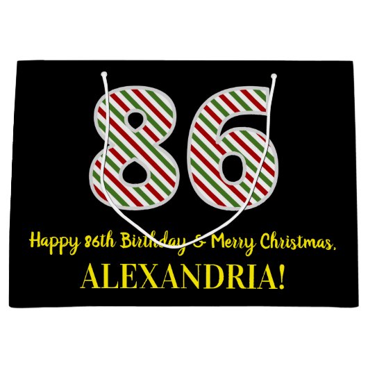 Gelukkige 86e Verjaardag & Vrolijke Kerstmis, Doua Groot Cadeauzakje (Voorkant)