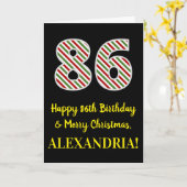 Gelukkige 86e Verjaardag & Vrolijke Kerstmis, Doua Kaart (Gele Bloem)