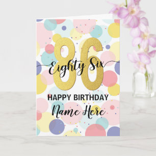 Gelukkige 86ste Verjaardag Pastel Rainbow Gold Vro Kaart