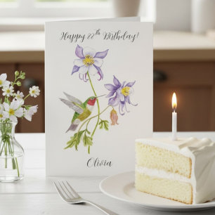 Gelukkige 88e verjaardag Columbine met Kolibrie Kaart