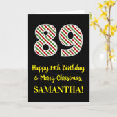 Gelukkige 89ste Verjaardag & Vrolijk Kerstmis, Dou Kaart (Gele Bloem)