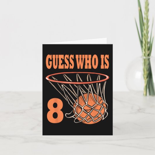 Gelukkige 8e Verjaardag 8 Jaar Oud Basketbal 8e Ge Kaart (Voorkant)