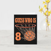 Gelukkige 8e Verjaardag 8 Jaar Oud Basketbal 8e Ge Kaart (Gele Bloem)