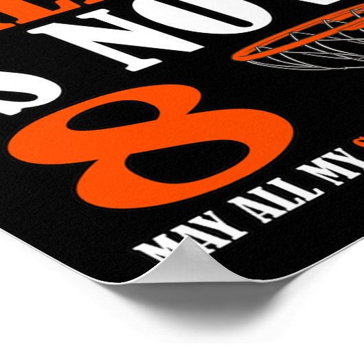 Gelukkige 8e Verjaardag 8 Jaar Oud Basketbal 8e Ge Poster (Hoek)