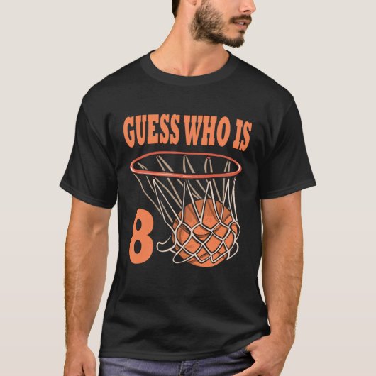 Gelukkige 8e Verjaardag 8 Jaar Oud Basketbal 8e Ge T-shirt (Voorkant)