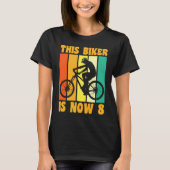 Gelukkige 8e Verjaardag 8 Jaar Oud Fietsen 8e B T-shirt (Voorkant)