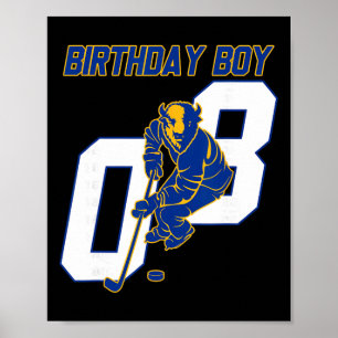 Gelukkige 8e verjaardag jongen hockey Bison ijshoc Poster