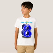 Gelukkige 8e verjaardag t-shirt (Voorkant volledig)
