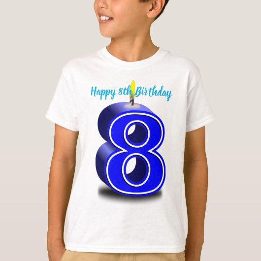 Gelukkige 8e verjaardag t-shirt (Voorkant)
