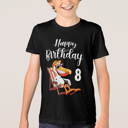 gelukkige 8e verjaardag Tri-Blend shirt (Voorkant)