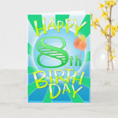 Gelukkige 8ste Verjaardag Kaart (Gele Bloem)