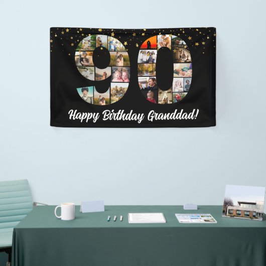 gelukkige 90e verjaardag Foto Collage grootouder Spandoek (Beurs)