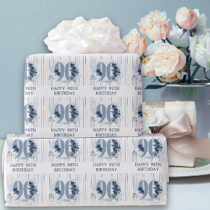 Gelukkige 90ste verjaardag bloem nummer 90 cadeaupapier