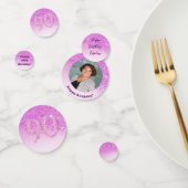 Gelukkige 90ste verjaardag Chic Falling Pink Glitt Confetti (Groep)