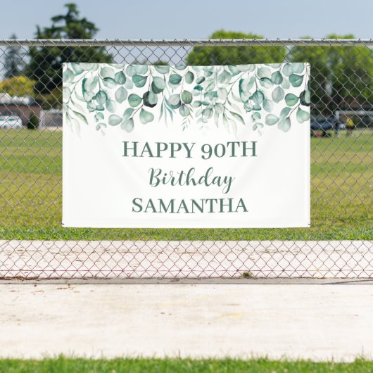 Gelukkige 90ste verjaardag Eucalyptus Botanisch Ru Spandoek (Insitu)