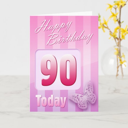 Gelukkige 90ste verjaardag Grootmoeder Oma Kaart (Gele Bloem)