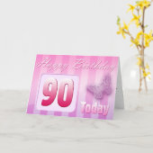 Gelukkige 90ste verjaardag Grootmoeder Oma-tante Kaart (Gele Bloem)