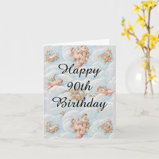 Gelukkige 90ste verjaardag. kaart (Gele Bloem)