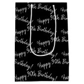 Gelukkige 90ste Verjaardag met boog Medium Cadeauzakje (Achterkant)