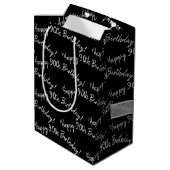 Gelukkige 90ste Verjaardag met boog Medium Cadeauzakje (Achterkant Gekanteld)