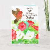 Gelukkige 90ste verjaardag speciale vriend Petunia Kaart (Voorkant)