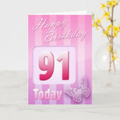 Gelukkige 91ste verjaardag Grootmoeder Oma Kaart (Gele Bloem)