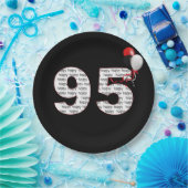 Gelukkige 95e verjaardag op zwart papieren bordje (Feest)