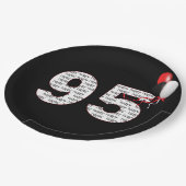 Gelukkige 95e verjaardag op zwart papieren bordje (Gekanteld)