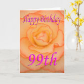Gelukkige 99ste Verjaardag Bloem Kaart (Gele Bloem)