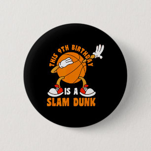 Gelukkige 9 Verjaardag 9 Jaar Oud Dab Bysketbyll 9 Ronde Button 5,7 Cm