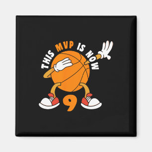 Gelukkige 9 Verjaardag 9 Jaar Oud MVP Basketbal 9e Magneet