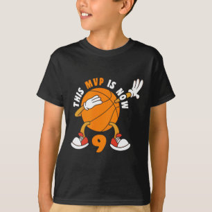 Gelukkige 9 Verjaardag 9 Jaar Oud MVP Basketbal 9e T-shirt