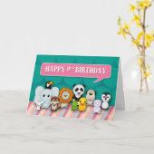 Gelukkige 9de Leuke het Glimlachen van Girly van Kaart (Gele Bloem)