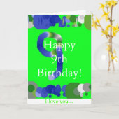 Gelukkige 9de Verjaardag! Kaart (Gele Bloem)