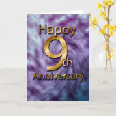 Gelukkige 9e Jubileum (jubileumkaart) Kaart (Gele Bloem)