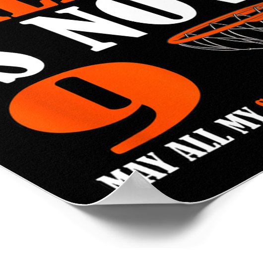 Gelukkige 9e Verjaardag Basketbal 9e Verjaardag Poster (Hoek)