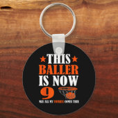 Gelukkige 9e Verjaardag Basketbal 9e Verjaardag Sleutelhanger (Voorkant)