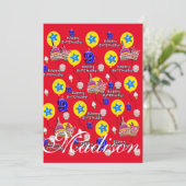 Gelukkige 9e Verjaardag Uitnodiging Verjaardag #9  (Staand voorkant)